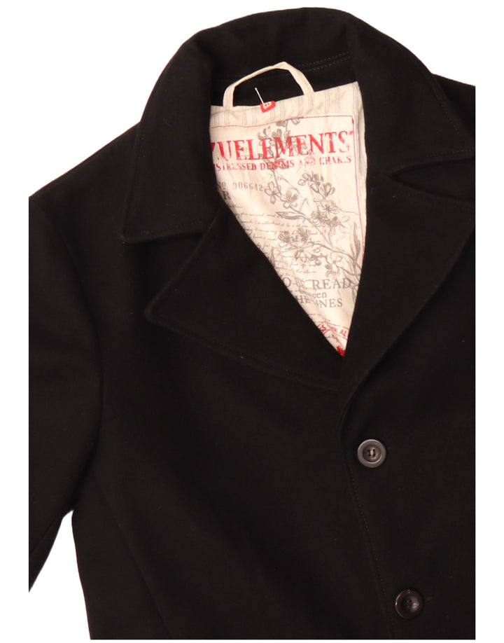 Zu Elements Womens Overcoat UK 18 XL Black Wool