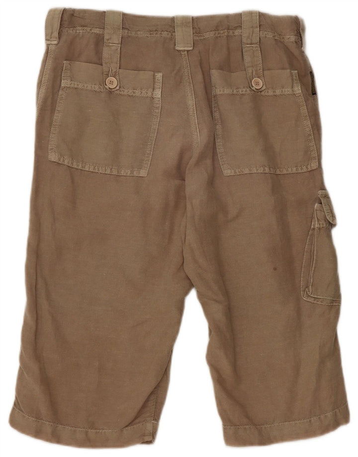 Armani Mens Cargo Bermuda Shorts W29 Small Beige Linen