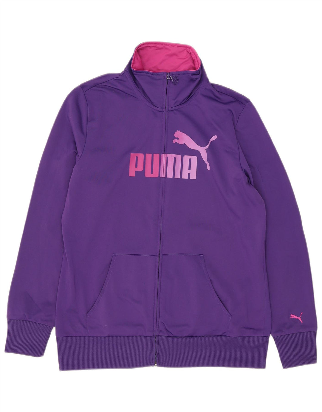 Puma Womens Graphic Tracksuit Top Jacket UK 16 Large Purple