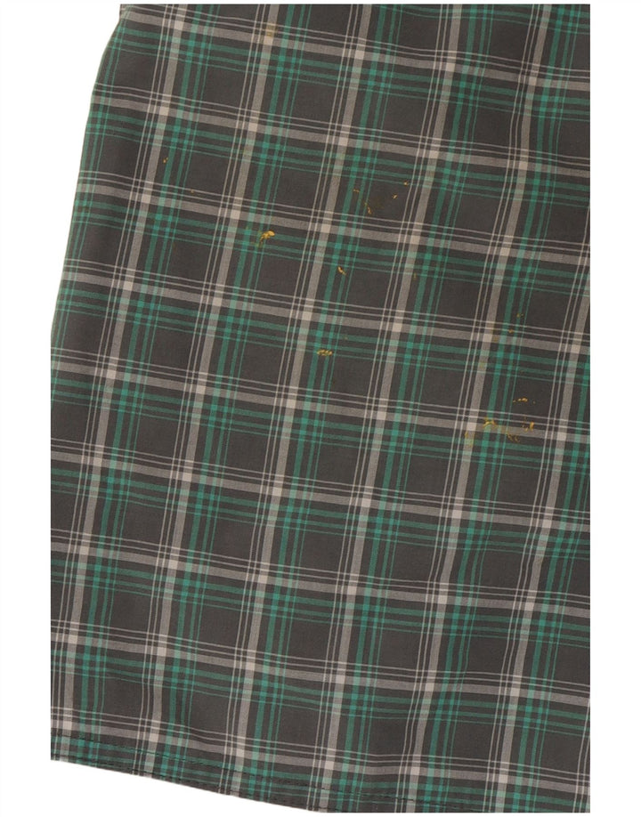 Adidas Mens Swimming Shorts Medium Green Check Polyester
