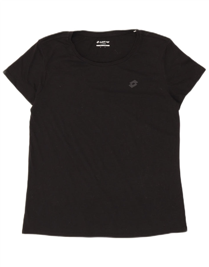 LOTTO Womens T-Shirt Top UK 16 Large Black