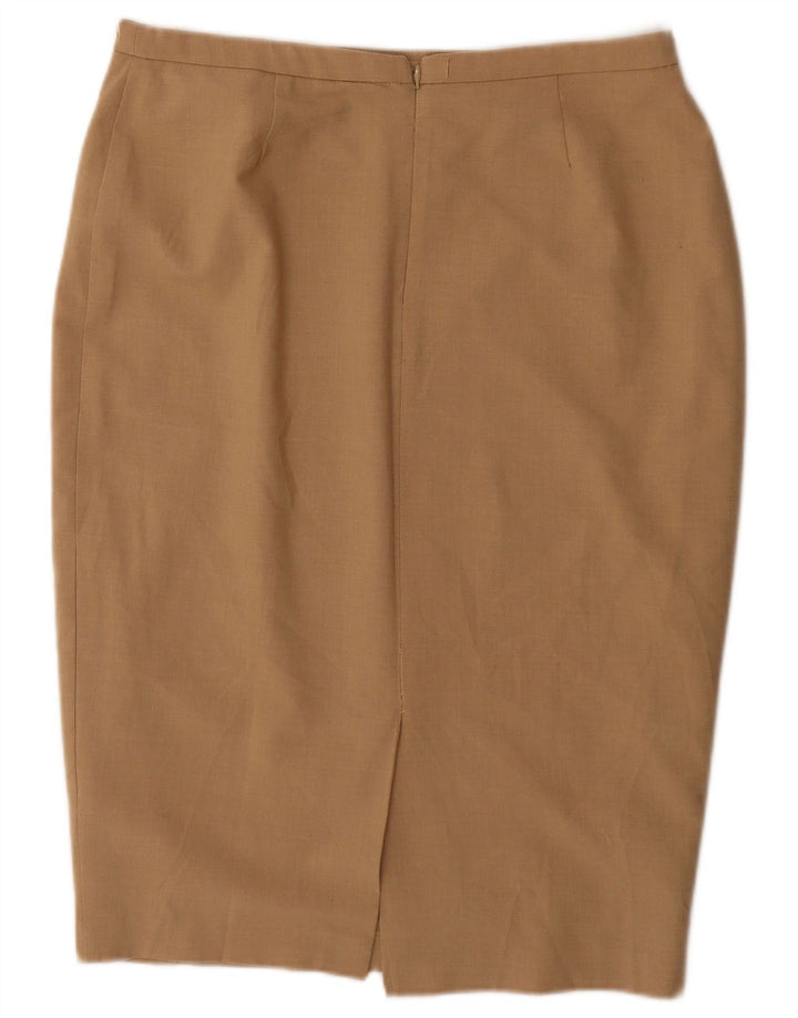 Marks & Spencer Womens Pencil Skirt UK 14 Large W32  Beige Polyester