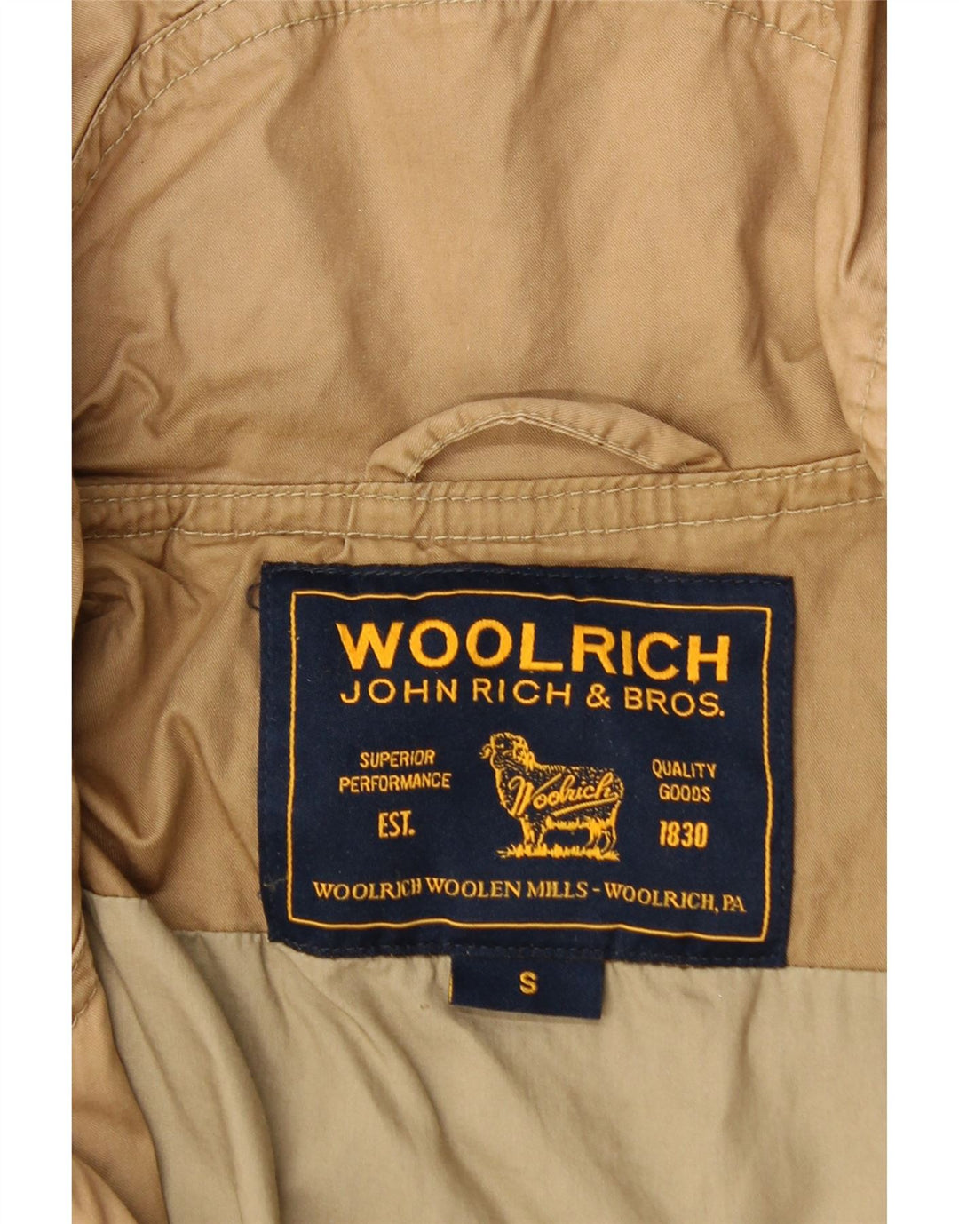 Woolrich Womens Hooded Parka Jacket UK 10 Small Brown Cotton