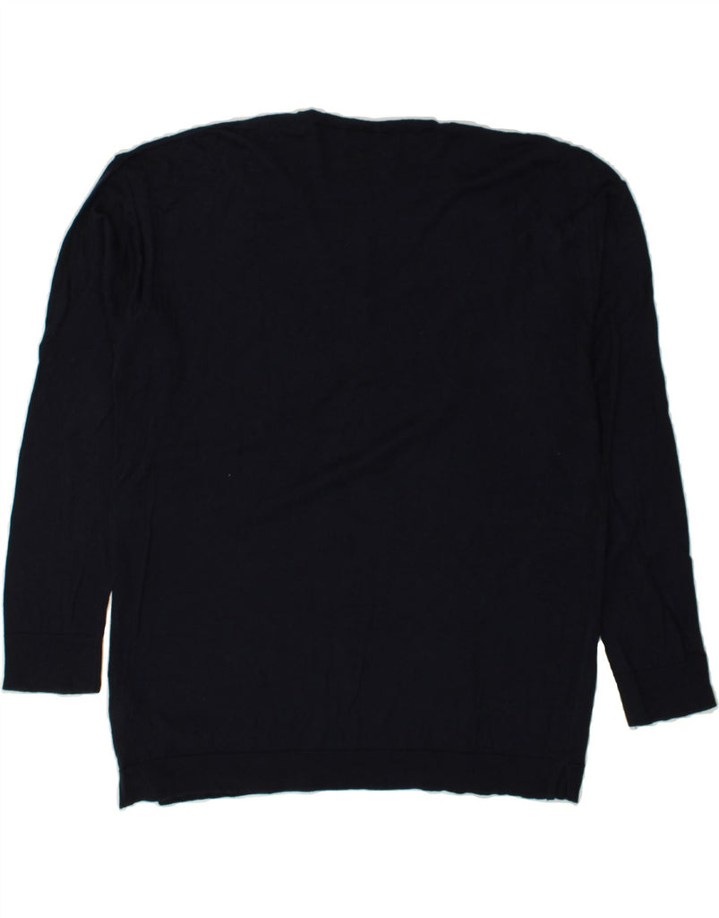 POLO RALPH LAUREN Mens Tall V-Neck Jumper Sweater XL Navy Blue Cotton | Vintage Polo Ralph Lauren | Thrift | Second-Hand Polo Ralph Lauren | Used Clothing | Messina Hembry 