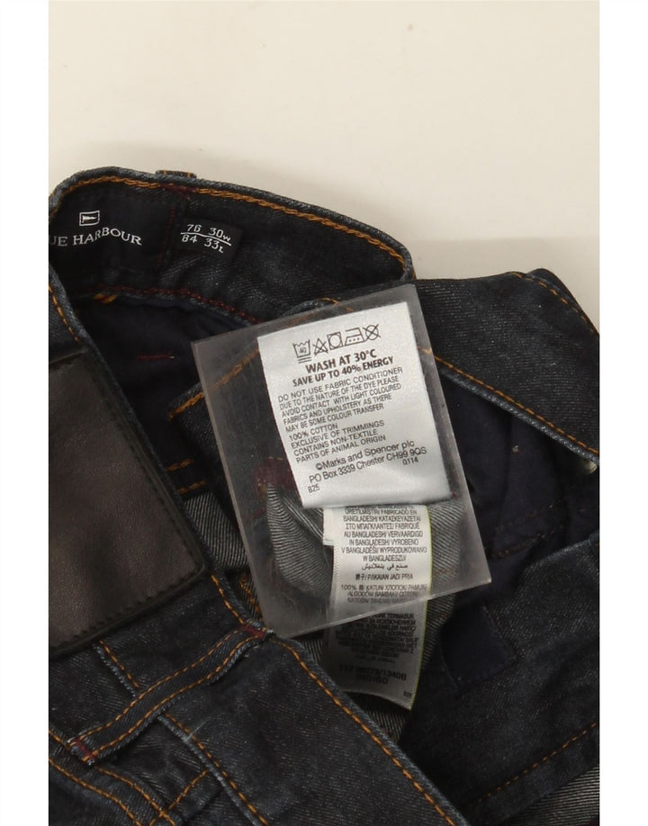 Marks & Spencer Mens Blue Harbour Straight Jeans W30 L33 Navy Blue Cotton