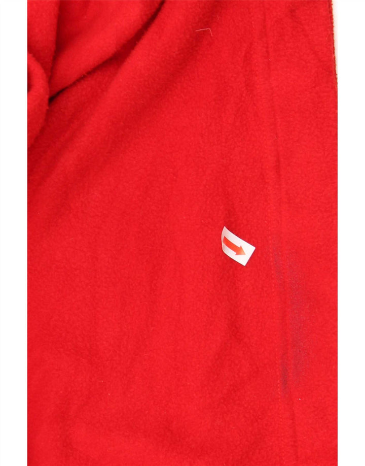 Think Pink Mens Polo Neck Fleece Jumper XL Red Colourblock Polyester