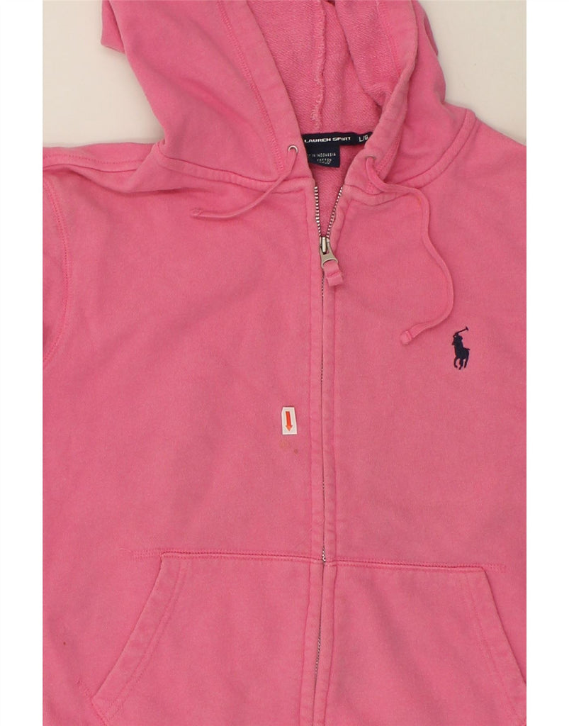 POLO RALPH LAUREN Girls Zip Hoodie Sweater 13-14 Years Large Pink Cotton | Vintage Polo Ralph Lauren | Thrift | Second-Hand Polo Ralph Lauren | Used Clothing | Messina Hembry 