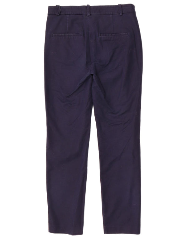 Zara Womens Slim Chino Trousers EU 34 2XS W24 L26 Navy Blue Cotton