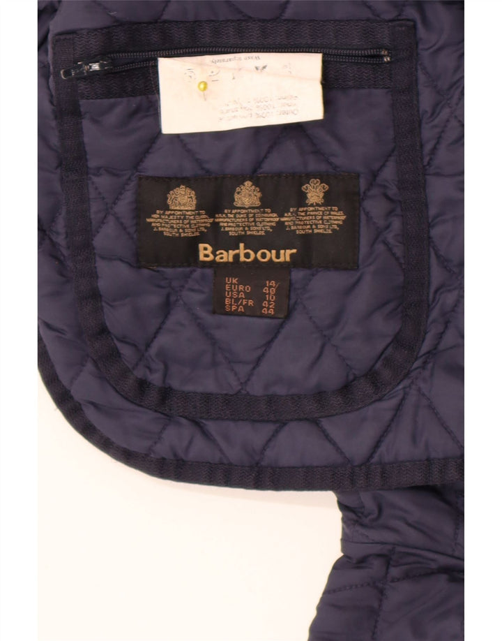 Barbour Womens Quilted Jacket UK 14 Large Navy Blue Polyamide