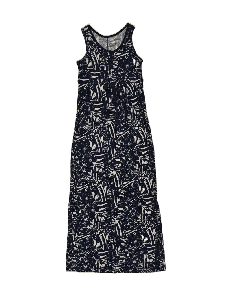 EDDIE BAUER Womens Sleeveless Maxi Dress UK 12  Medium Navy Blue Floral | Vintage Eddie Bauer | Thrift | Second-Hand Eddie Bauer | Used Clothing | Messina Hembry 