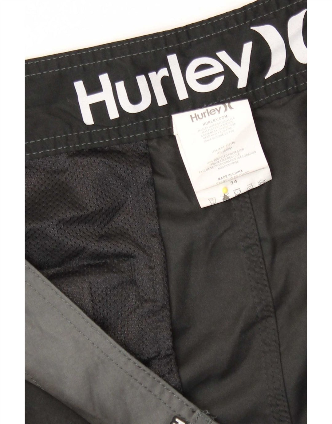 Hurley Mens Swimming Shorts Large  Black Colourblock Polyester