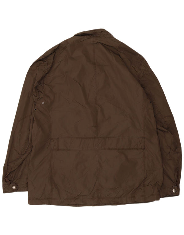 Massimo Dutti Mens Utility Jacket UK 44 2XL Brown Polyester