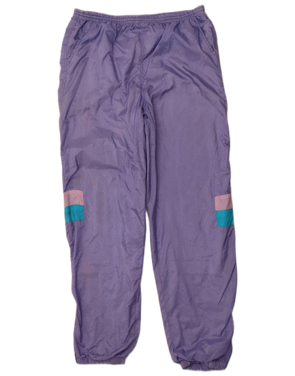 VINTAGE Womens Tracksuit Trousers Joggers XL  Purple Nylon