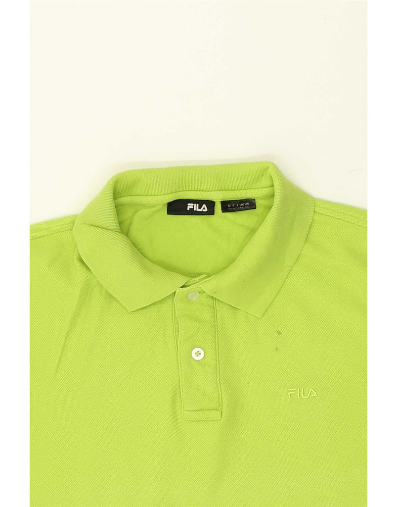 FILA Mens Polo Shirt Medium Green Cotton Vintage Fila and Second-Hand Fila from Messina Hembry 