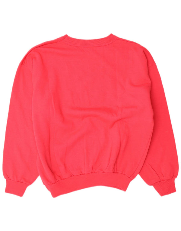 Vintage Mens Graphic Sweatshirt Jumper Medium Pink Cotton