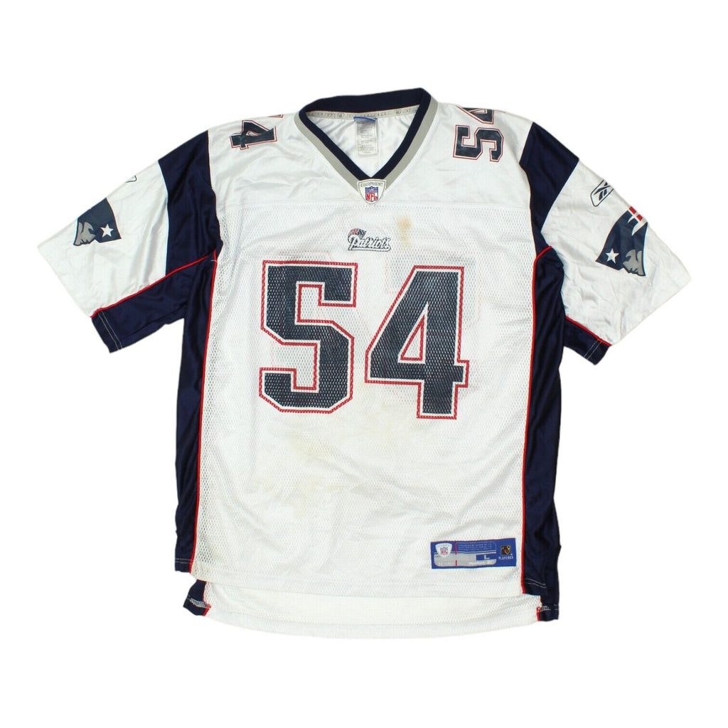 New England Patriots Tedy Bruschi Reebok Mens White Jersey | NFL Sportswear VTG Vintage Messina Hembry and Second-Hand Messina Hembry from Messina Hembry 