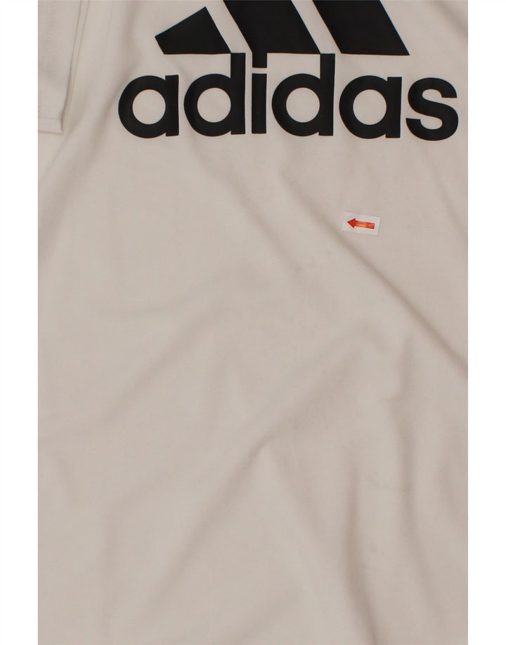 ADIDAS Boys Graphic T-Shirt Top 11-12 Years White Polyester