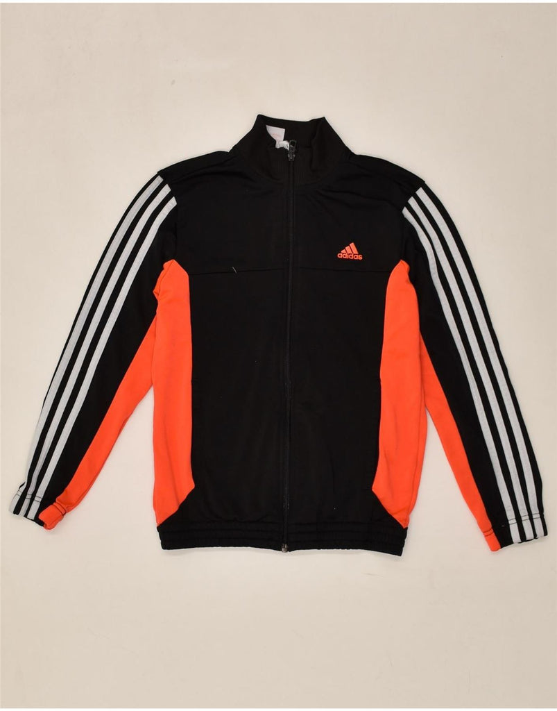 ADIDAS Boys Tracksuit Top Jacket 11-12 Years Black Colourblock Polyester | Vintage Adidas | Thrift | Second-Hand Adidas | Used Clothing | Messina Hembry 