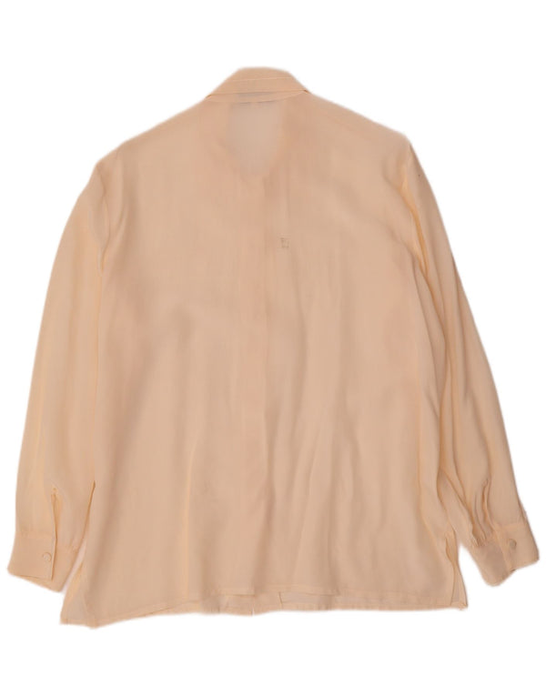 Vintage Womens Shirt Blouse UK 14 Medium Off White Silk
