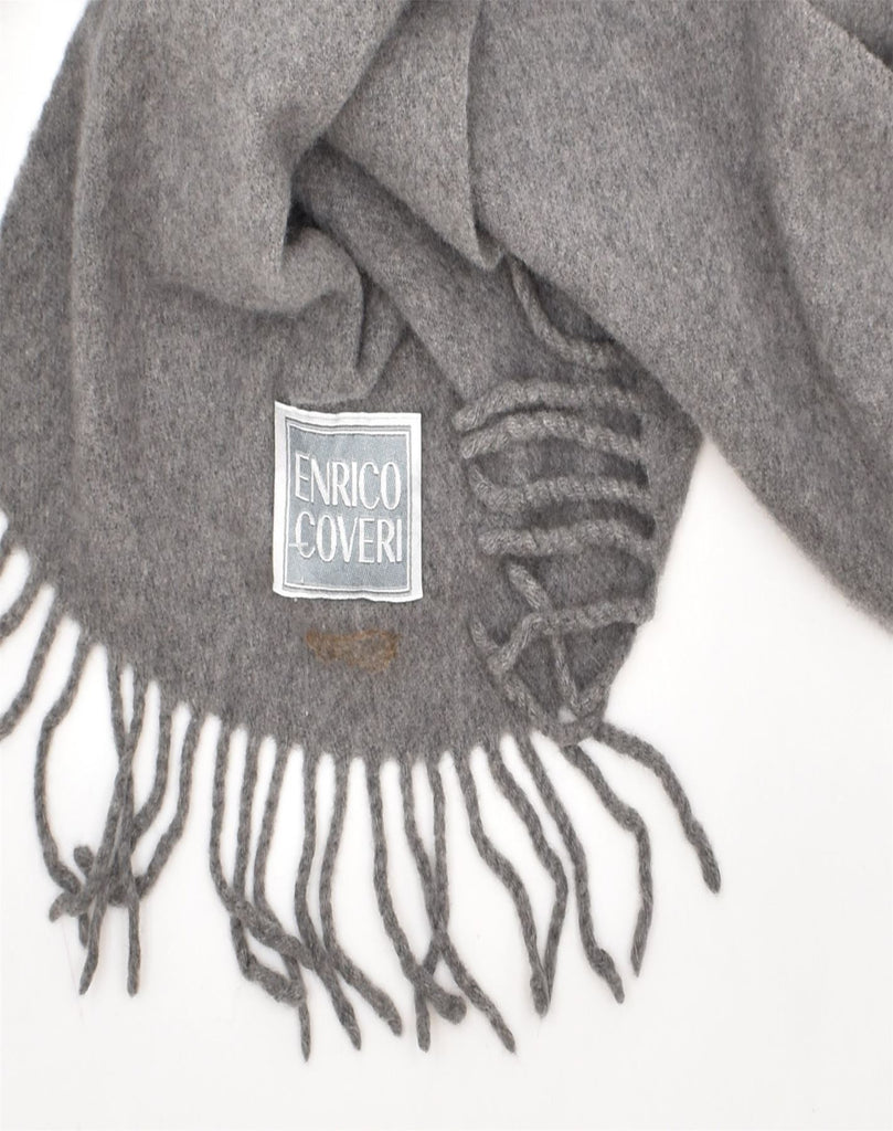 ENRICO COVERI Womens Rectangle Scarf One Size Grey Winter | Vintage | Thrift | Second-Hand | Used Clothing | Messina Hembry 