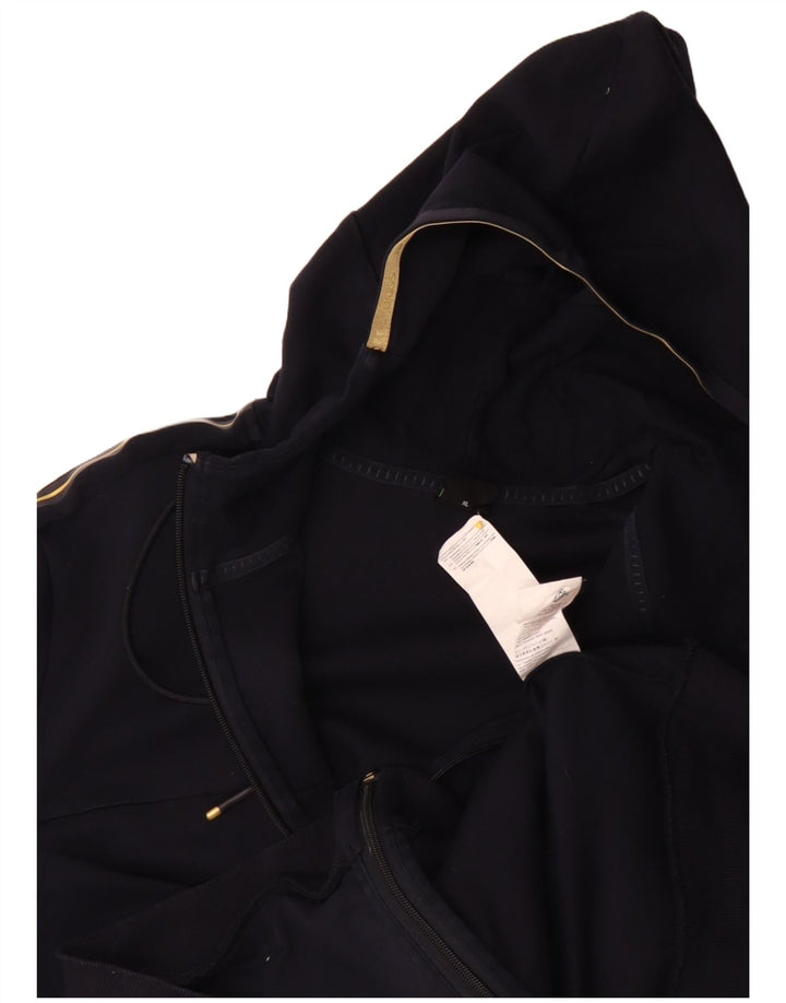 Hugo Boss Mens Zip Hoodie Sweater XL Navy Blue Cotton Modern