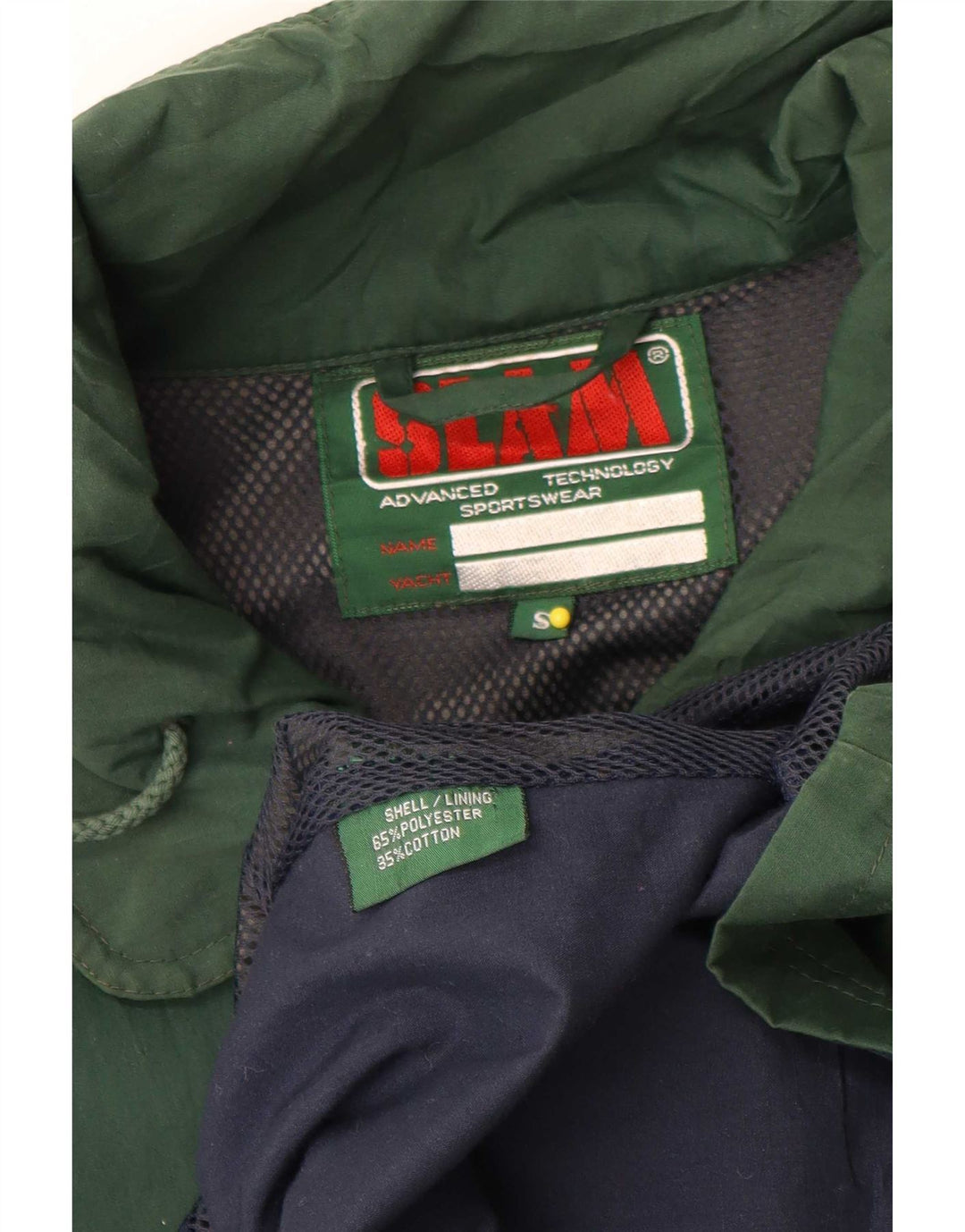 Slam Mens Loose Fit Rain Jacket UK 36 Small Green Polyester