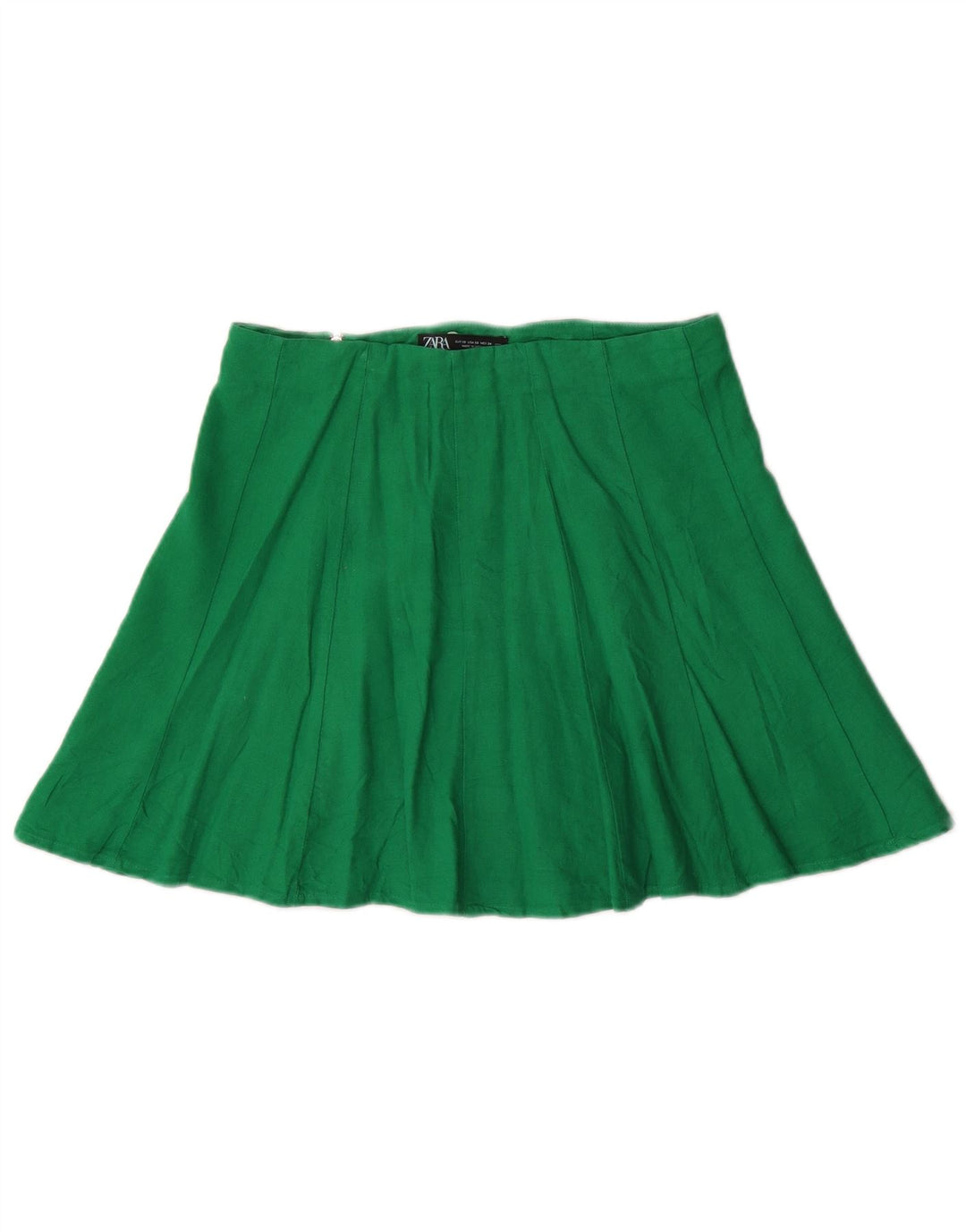 Zara Womens Mini Skirt XS W24  Green Linen