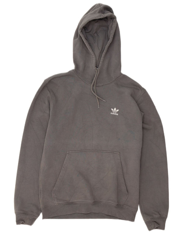 Adidas Mens Hoodie Jumper Small Grey Cotton