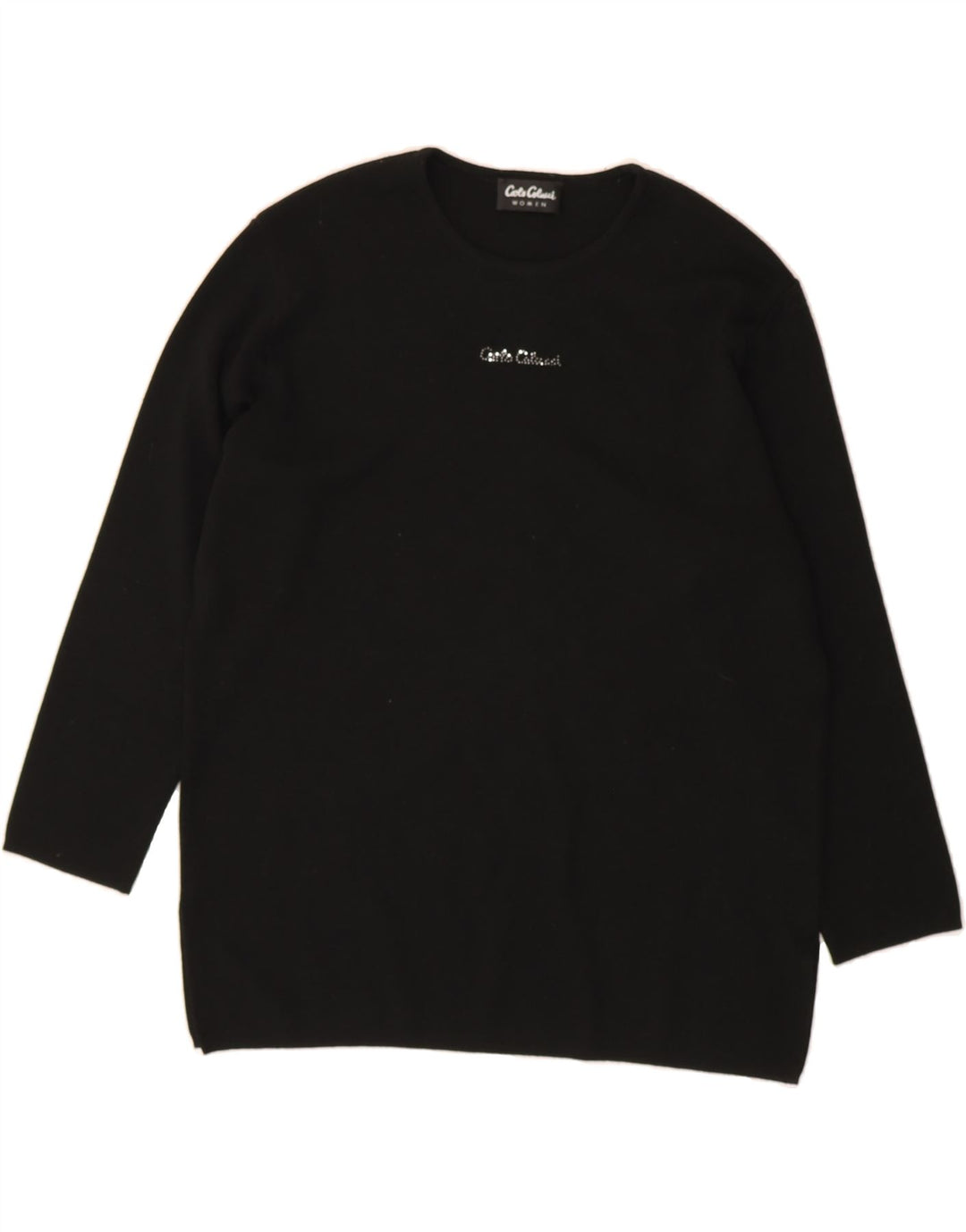 CARLO COLUCCI Womens Crew Neck Jumper Sweater EU 40 Medium Black Vintage Carlo Colucci and Second-Hand Carlo Colucci from Messina Hembry 