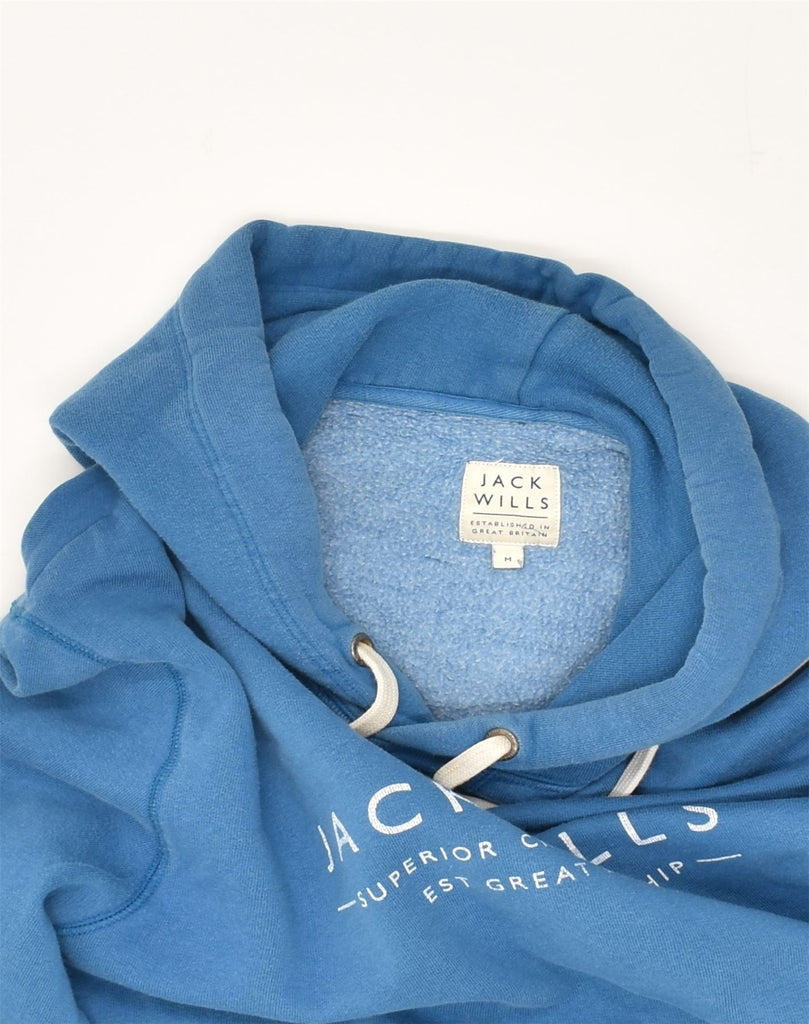 JACK WILLS Mens Graphic Hoodie Jumper Medium Blue Cotton | Vintage Jack Wills | Thrift | Second-Hand Jack Wills | Used Clothing | Messina Hembry 