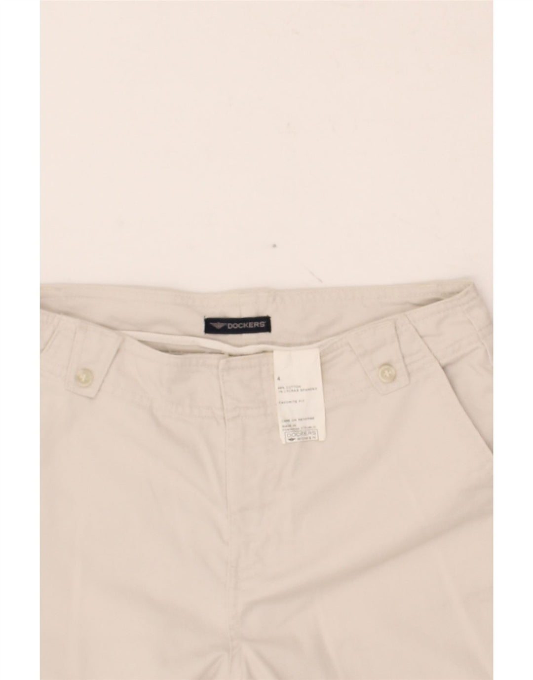 DOCKERS Womens Chino Shorts US 4 Small W28 White Cotton Vintage Dockers and Second-Hand Dockers from Messina Hembry 