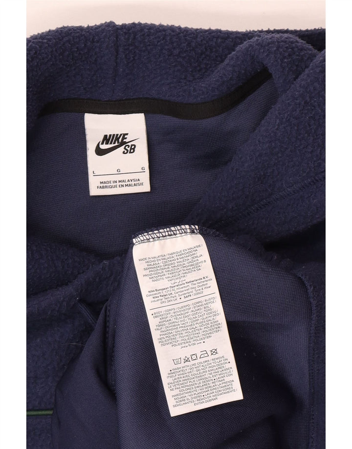 Nike Mens Hooded Fleece Jumper Large Navy Blue Polyester