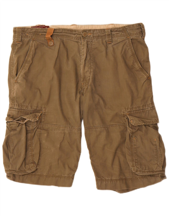 Marlboro Classics Mens Cargo Shorts W38 XL Khaki Cotton