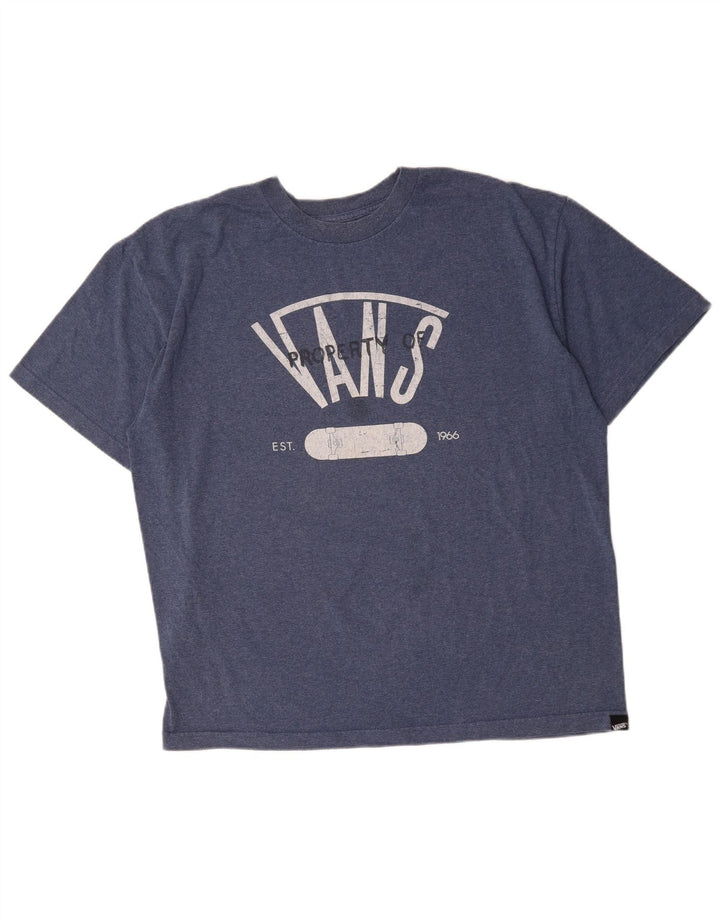 Vans Mens Graphic T-Shirt Top XL Navy Blue Cotton
