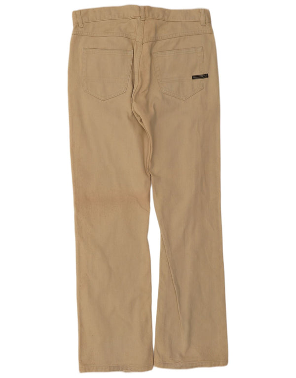 Sergio Tacchini Mens Straight Casual Trousers W32 L30 Beige Cotton