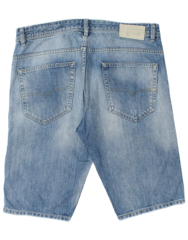 DIESEL Mens Distressed Denim Shorts W34 Large  Blue Cotton