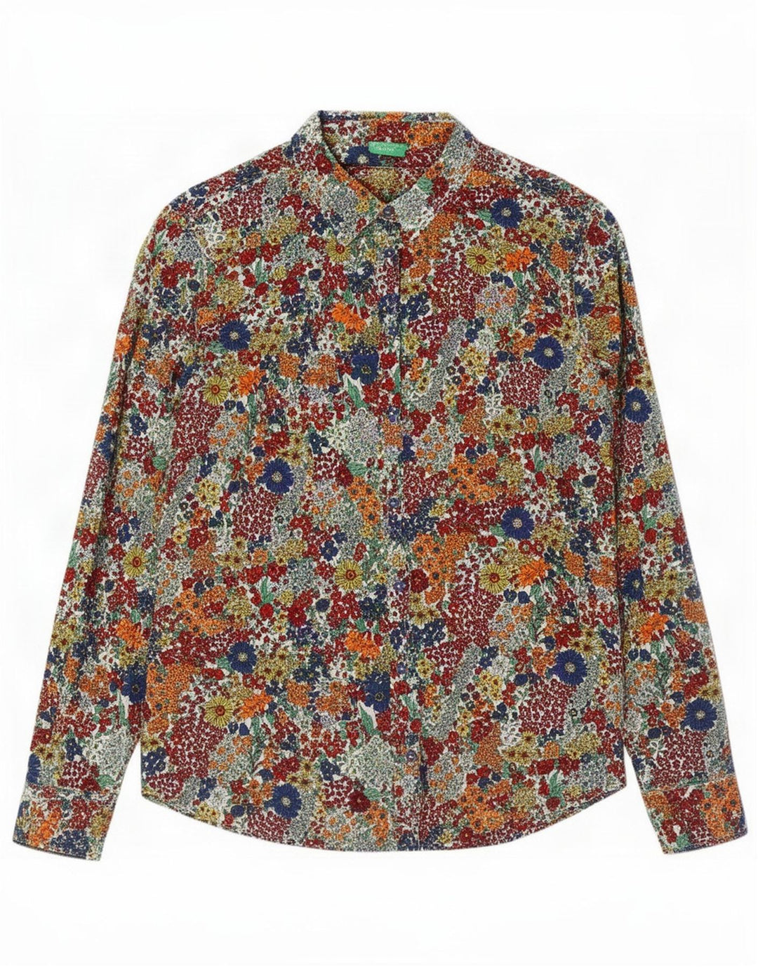 Benetton Womens Shirt UK 14 Large Multicoloured Floral