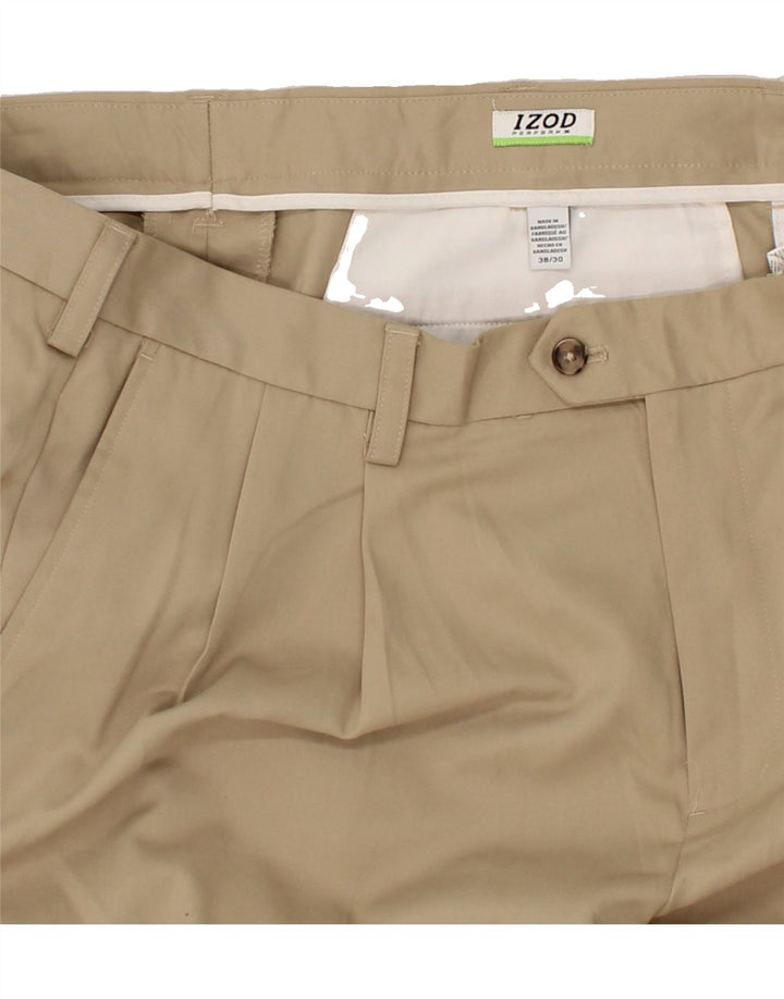 IZOD Mens Pegged Suit Trousers W38 L30 Beige Polyester Vintage Izod and Second-Hand Izod from Messina Hembry 