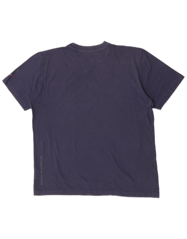 Nike Mens Dri Fit Graphic T-Shirt Top Large Navy Blue Cotton