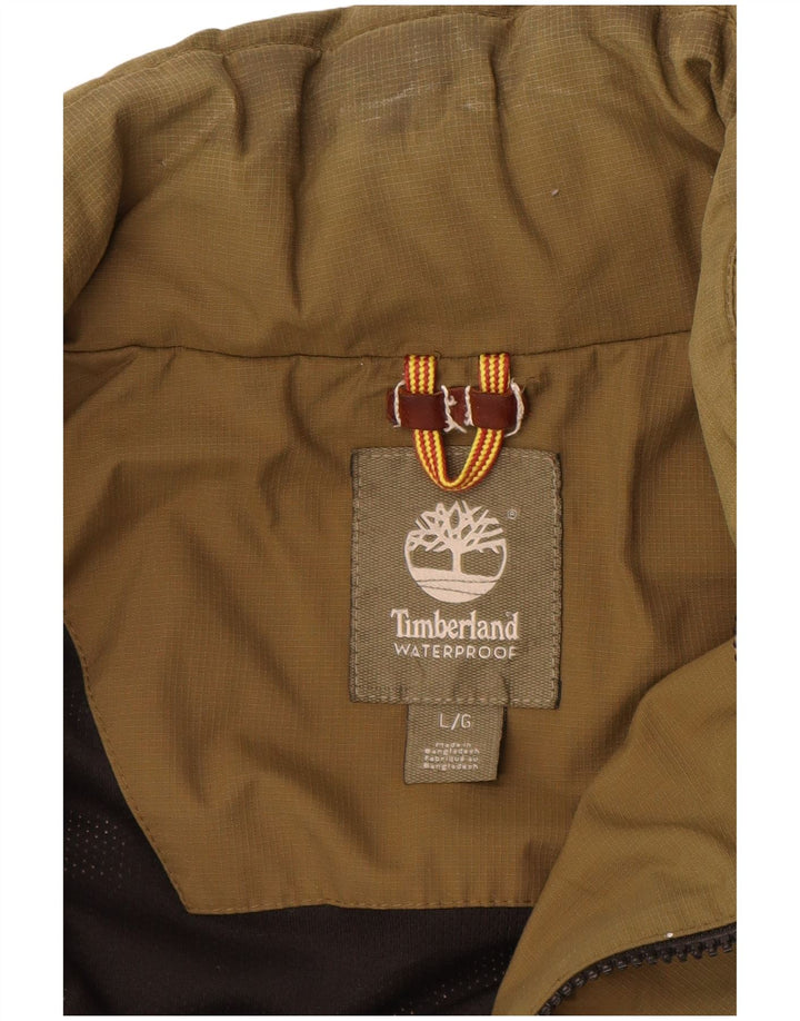 Timberland Mens Rain Jacket UK 40 Large Khaki Nylon