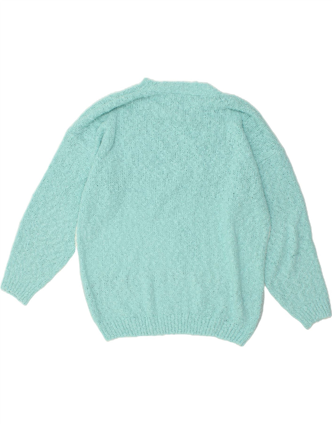 VINTAGE Womens Oversized Crew Neck Jumper Sweater IT 48 XL Turquoise Vintage Vintage and Second-Hand Vintage from Messina Hembry 