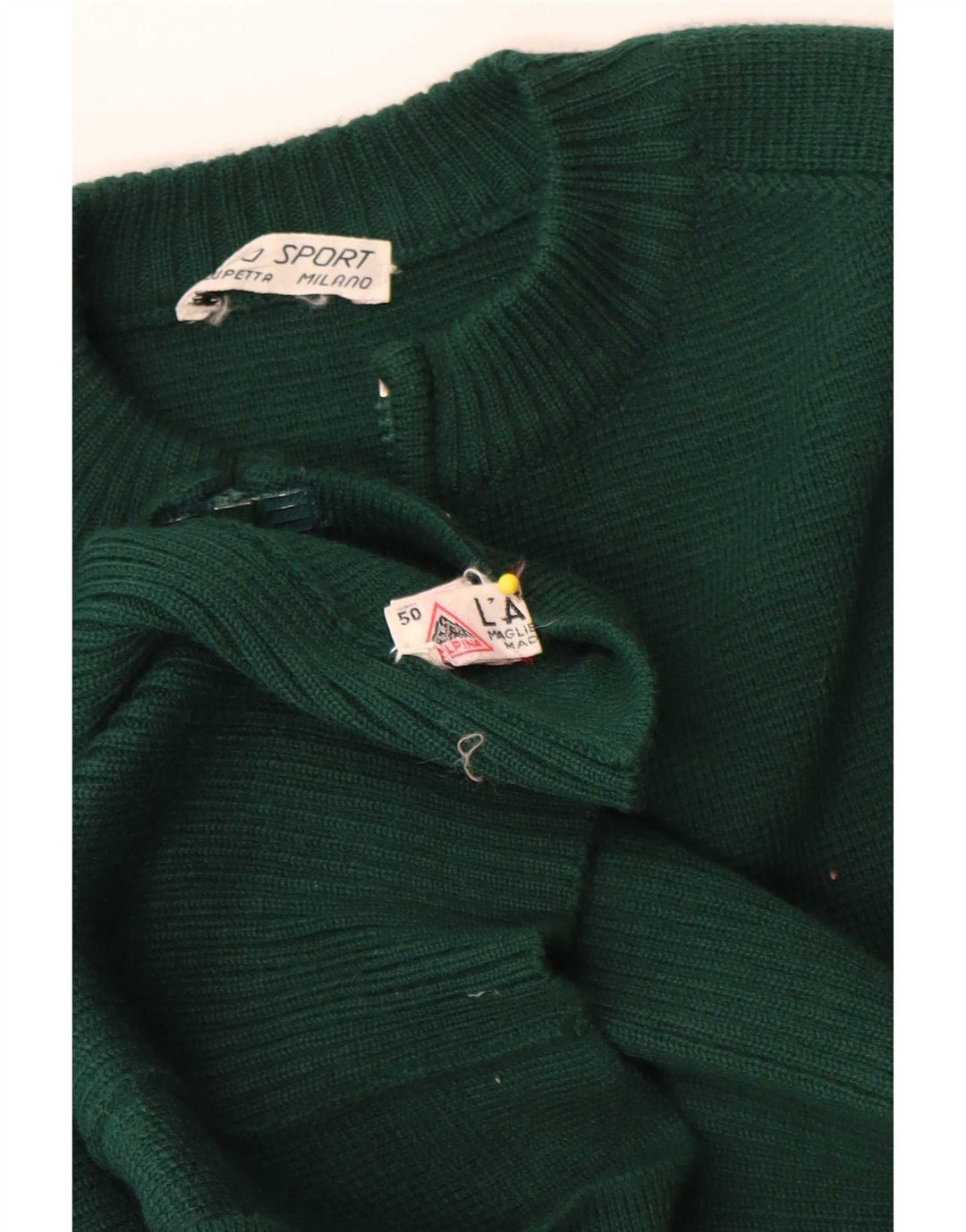 L'ALPINA Mens Cardigan Sweater IT 50 Medium Green