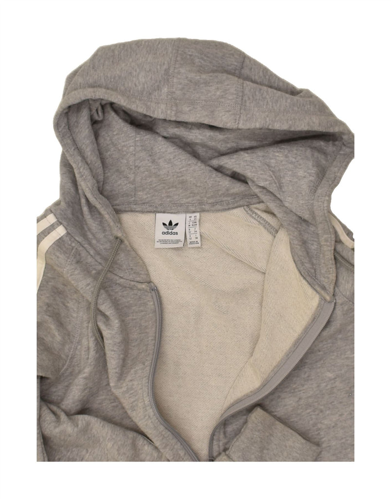 ADIDAS Mens Zip Hoodie Sweater UK 6 XS Grey Cotton | Vintage Adidas | Thrift | Second-Hand Adidas | Used Clothing | Messina Hembry 