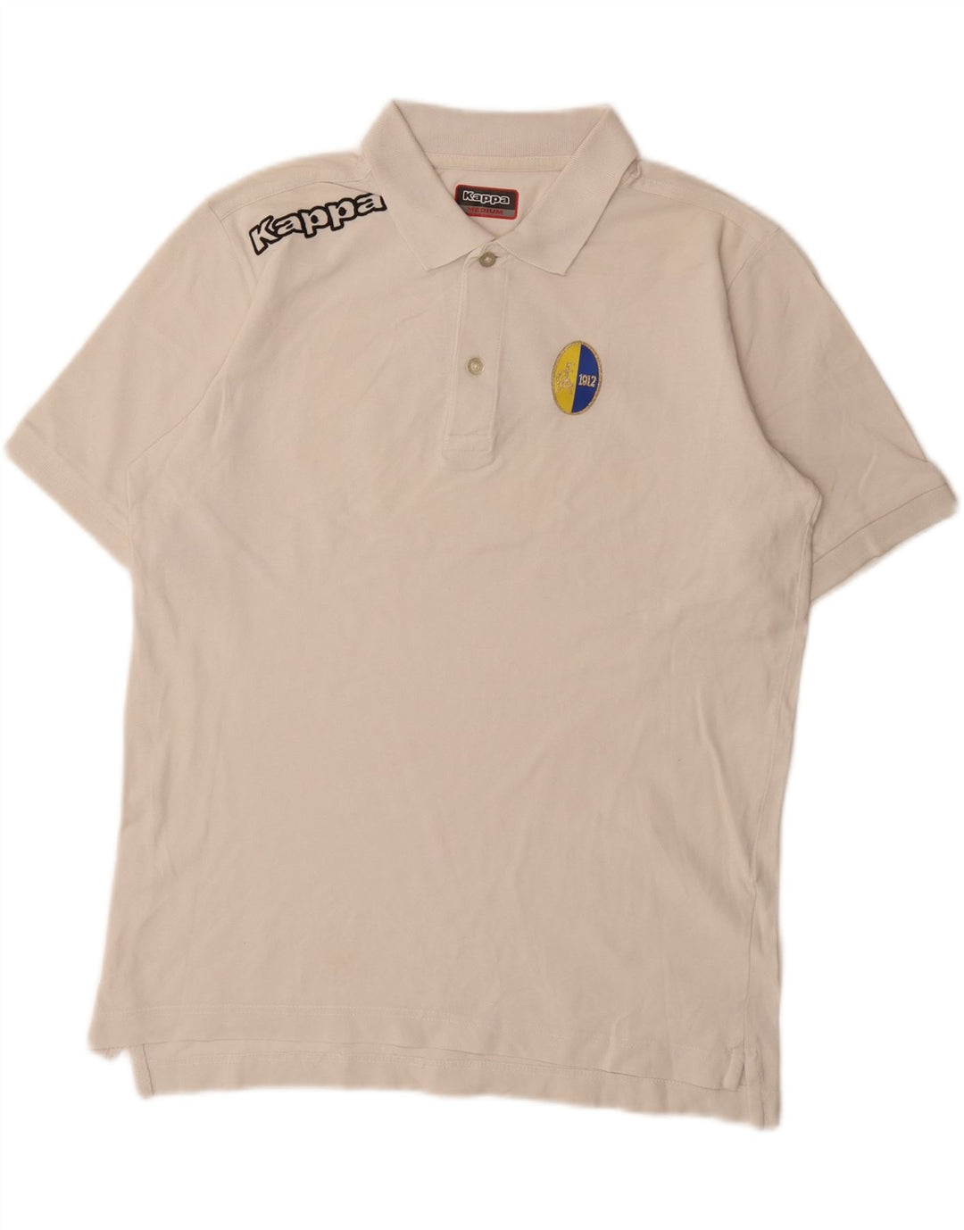 KAPPA Mens Graphic Polo Shirt Medium White Vintage Kappa and Second-Hand Kappa from Messina Hembry 