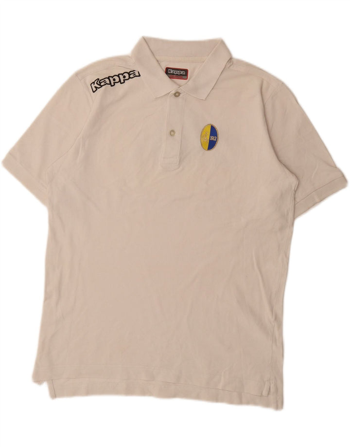 KAPPA Mens Graphic Polo Shirt Medium White Vintage Kappa and Second-Hand Kappa from Messina Hembry 