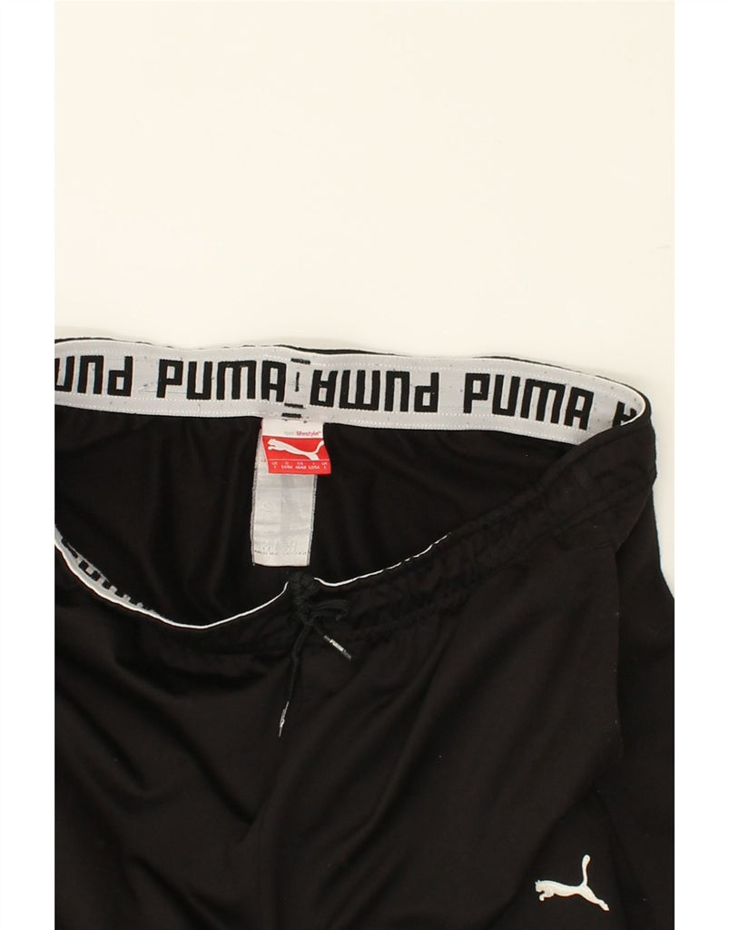 PUMA Mens Tracksuit Trousers Joggers Large Black Polyester | Vintage Puma | Thrift | Second-Hand Puma | Used Clothing | Messina Hembry 