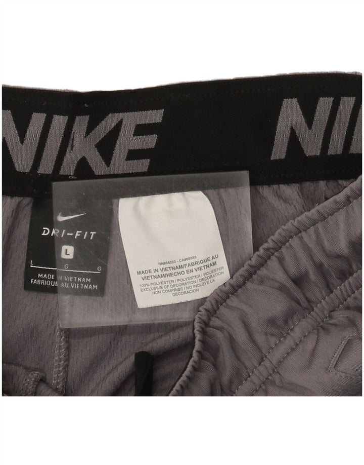 Nike Mens Dri Fit Graphic Sport Shorts Large Grey Polyester