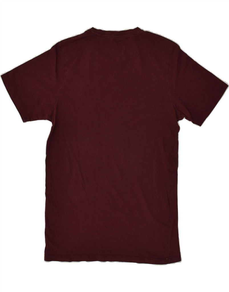 JACK & JONES Mens Graphic T-Shirt Top Small Burgundy Cotton | Vintage Jack & Jones | Thrift | Second-Hand Jack & Jones | Used Clothing | Messina Hembry 