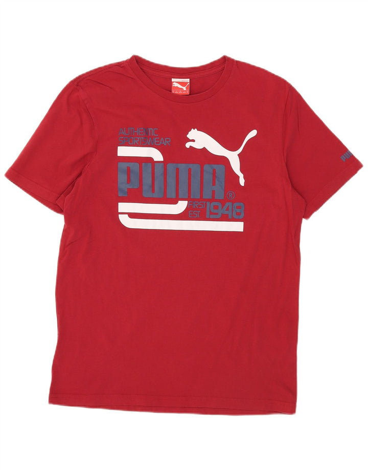 Puma Mens Graphic T-Shirt Top Medium Red Cotton