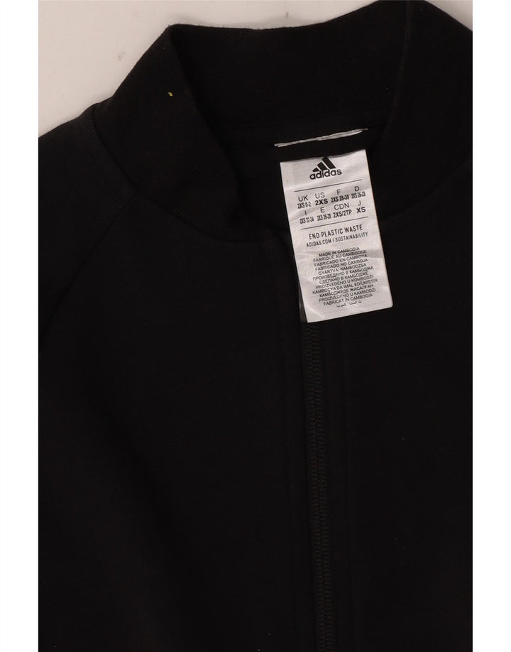 Adidas Womens Graphic Oversized Tracksuit Top Jacket UK 0/2 2XS Black